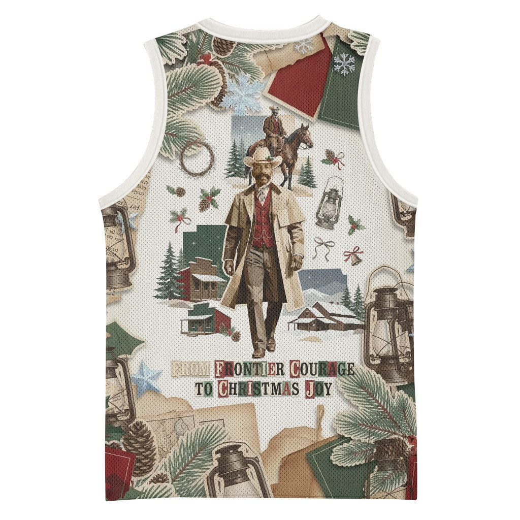 Bass Reeves Christmas Basketball Jersey Old West Marshal Frontier Collage Vintage