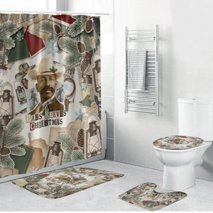 Bass Reeves Christmas Bathroom Set Old West Marshal Frontier Collage Vintage