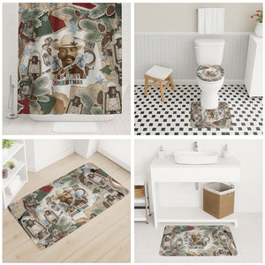 Bass Reeves Christmas Bathroom Set Old West Marshal Frontier Collage Vintage