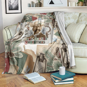 Bass Reeves Christmas Blanket Old West Marshal Frontier Collage Vintage