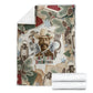 Bass Reeves Christmas Blanket Old West Marshal Frontier Collage Vintage