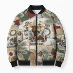 Bass Reeves Christmas Bomber Puffer Jacket Old West Marshal Frontier Collage Vintage