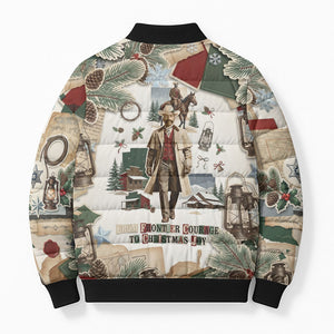 Bass Reeves Christmas Bomber Puffer Jacket Old West Marshal Frontier Collage Vintage