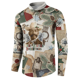 Bass Reeves Christmas Button Sweatshirt Old West Marshal Frontier Collage Vintage