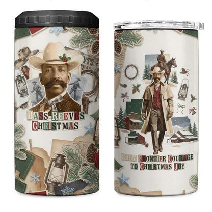 Bass Reeves Christmas 4 in 1 Can Cooler Tumbler Old West Marshal Frontier Collage Vintage