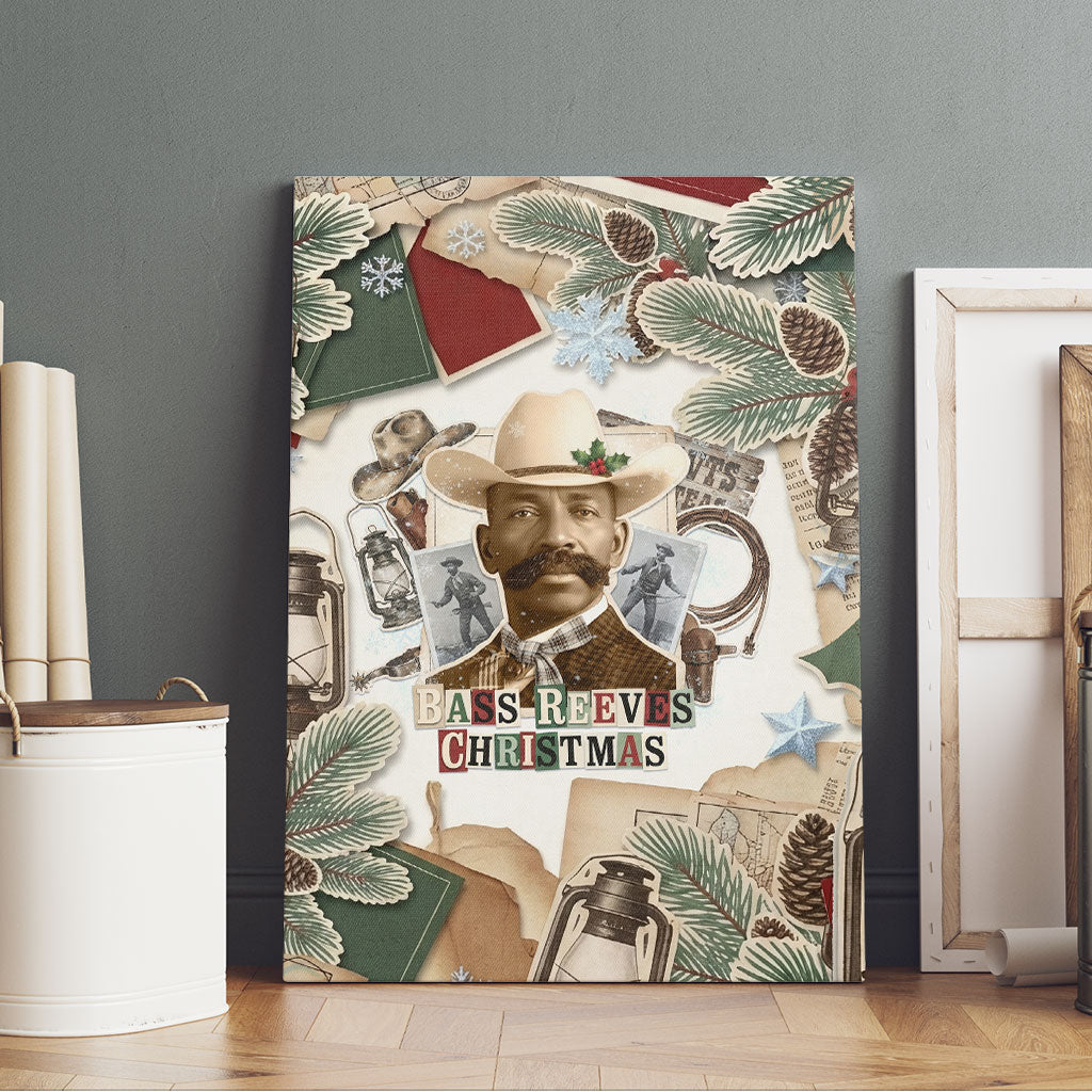 Bass Reeves Christmas Canvas Wall Art Old West Marshal Frontier Collage Vintage