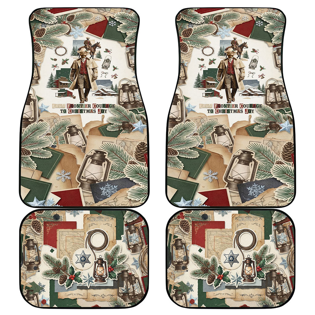 Bass Reeves Christmas Car Mats Old West Marshal Frontier Collage Vintage