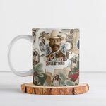 Bass Reeves Christmas Ceramic Mug Old West Marshal Frontier Collage Vintage
