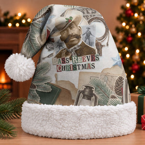 Bass Reeves Christmas Santa Hat Old West Marshal Frontier Collage Vintage