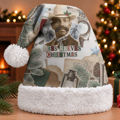 Bass Reeves Christmas Santa Hat Old West Marshal Frontier Collage Vintage