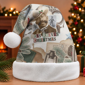 Bass Reeves Christmas Santa Hat Old West Marshal Frontier Collage Vintage