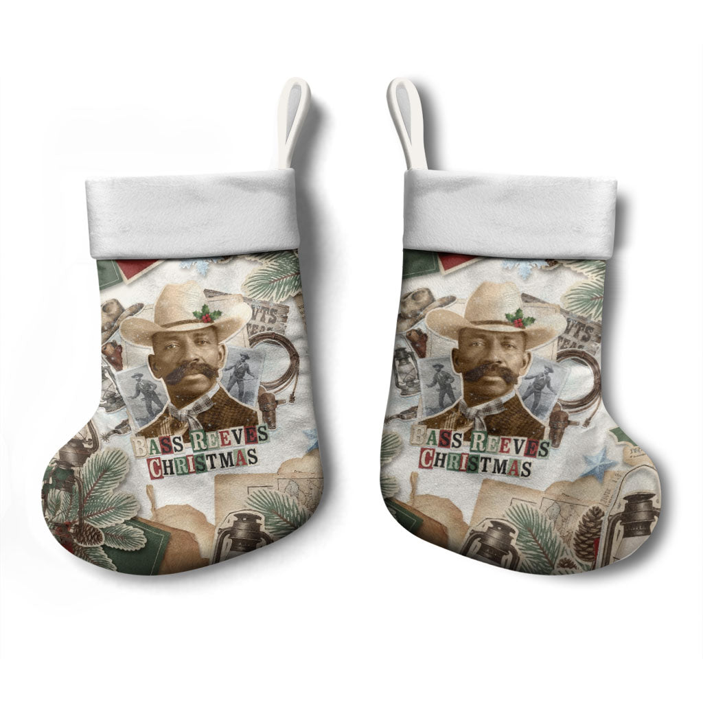 Bass Reeves Christmas Stocking Old West Marshal Frontier Collage Vintage