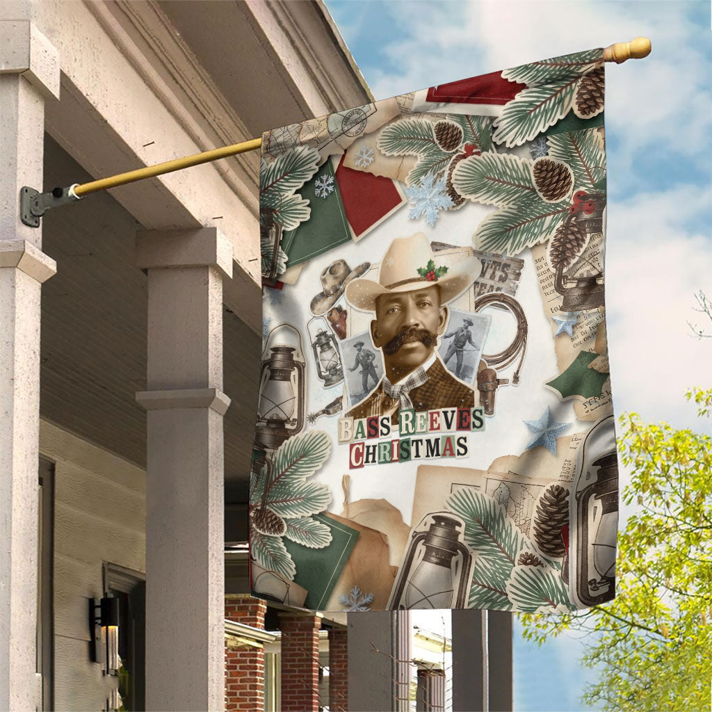 Bass Reeves Christmas Garden Flag Old West Marshal Frontier Collage Vintage