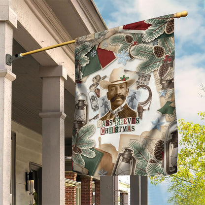 Bass Reeves Christmas Garden Flag Old West Marshal Frontier Collage Vintage