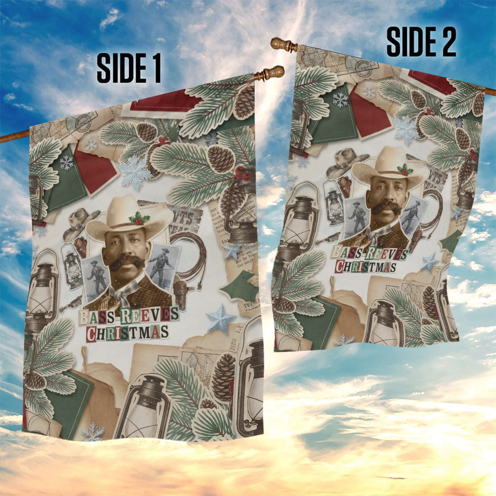 Bass Reeves Christmas Garden Flag Old West Marshal Frontier Collage Vintage