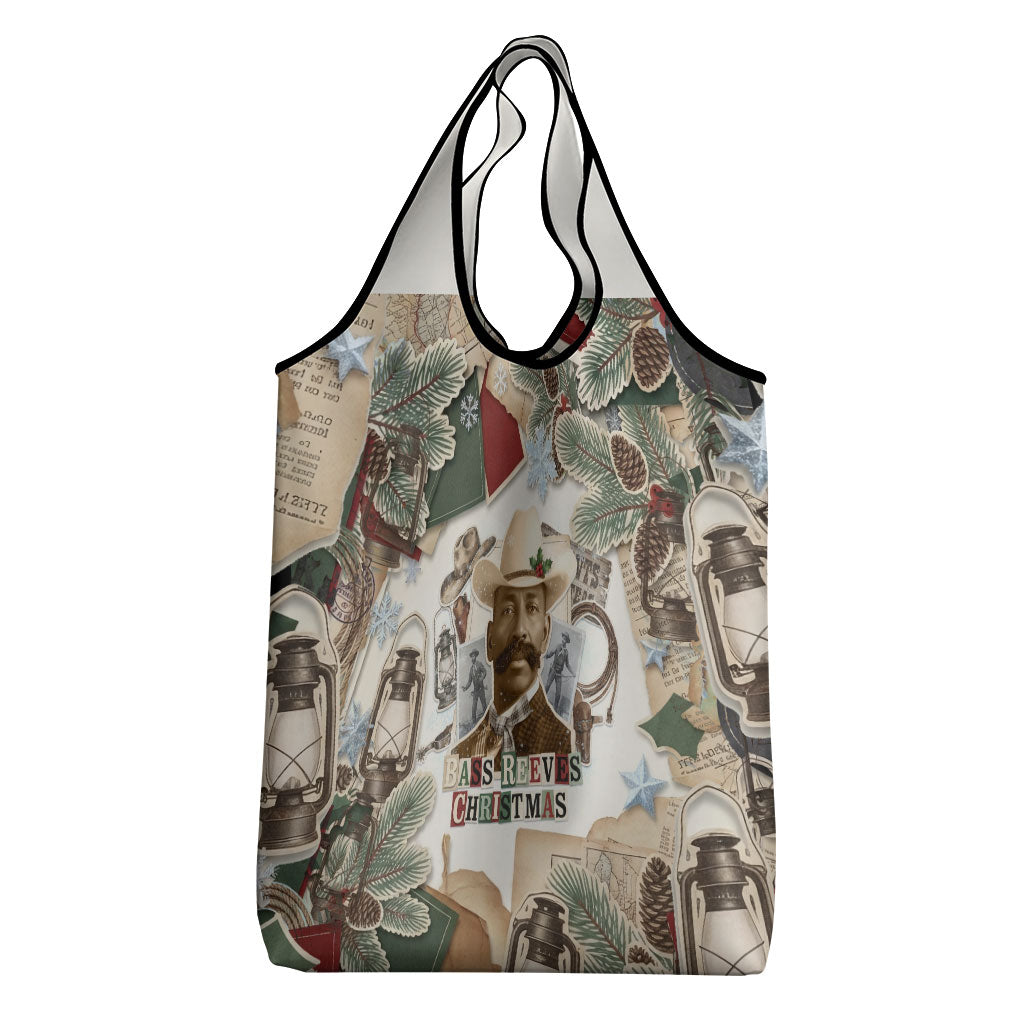 Bass Reeves Christmas Grocery Bag Old West Marshal Frontier Collage Vintage