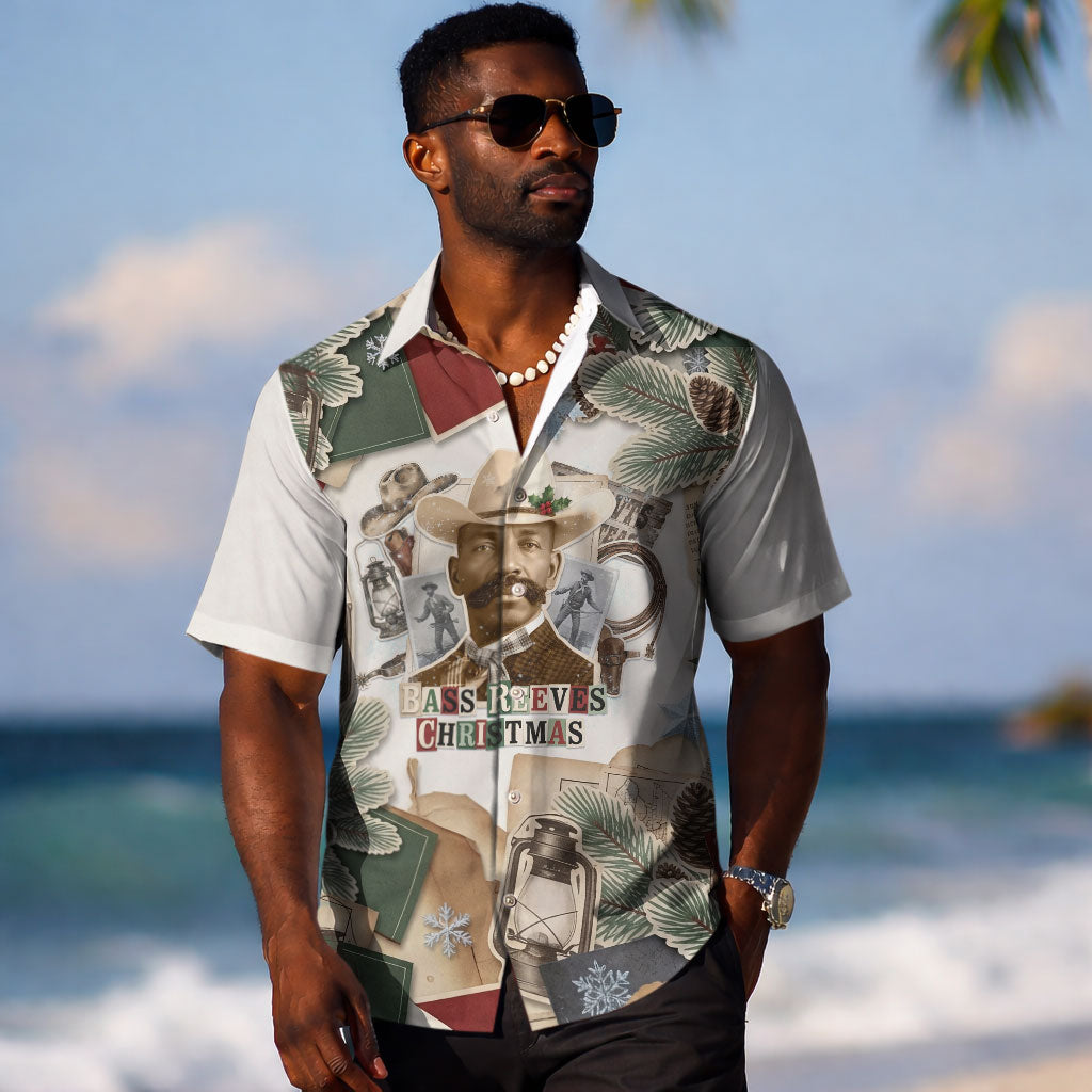Bass Reeves Christmas Hawaiian Shirt Old West Marshal Frontier Collage Vintage