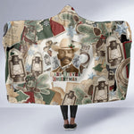 Bass Reeves Christmas Hooded Blanket Old West Marshal Frontier Collage Vintage