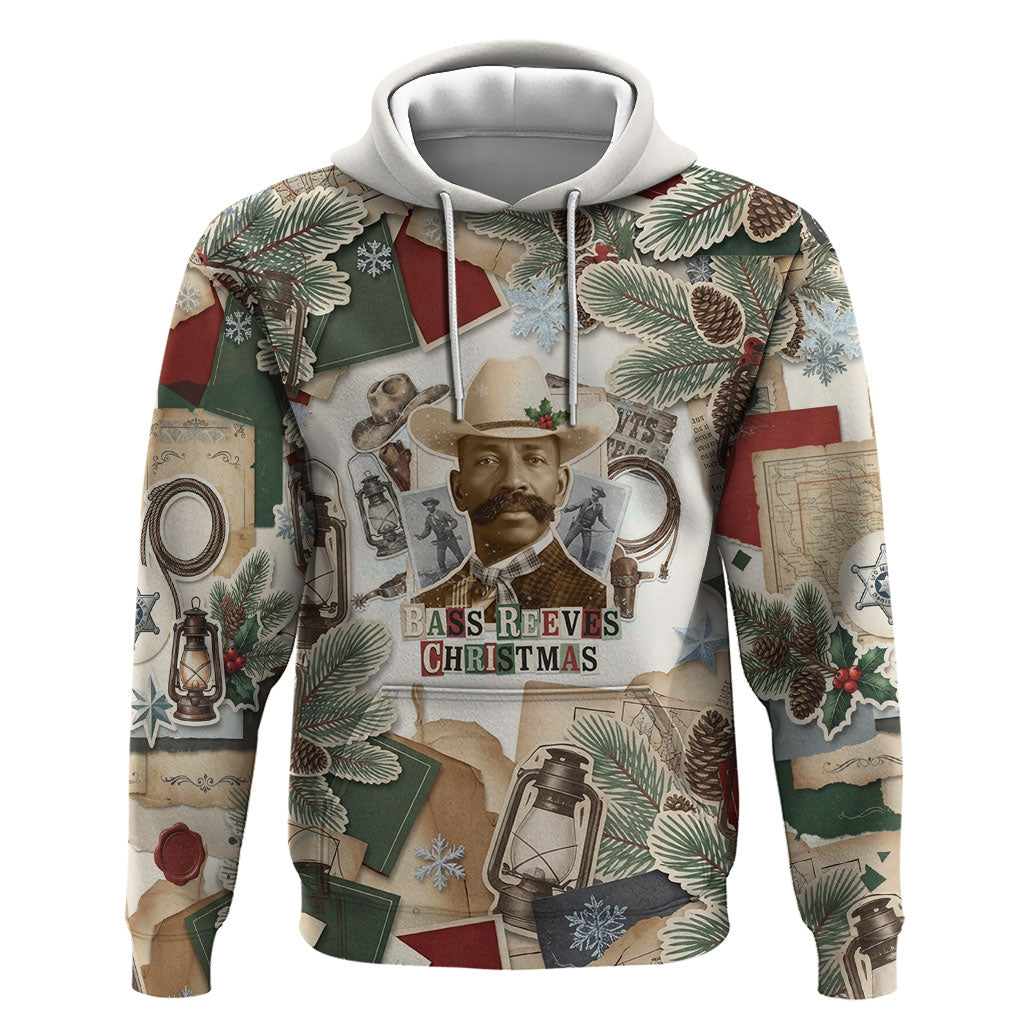 Bass Reeves Christmas Hoodie Old West Marshal Frontier Collage Vintage