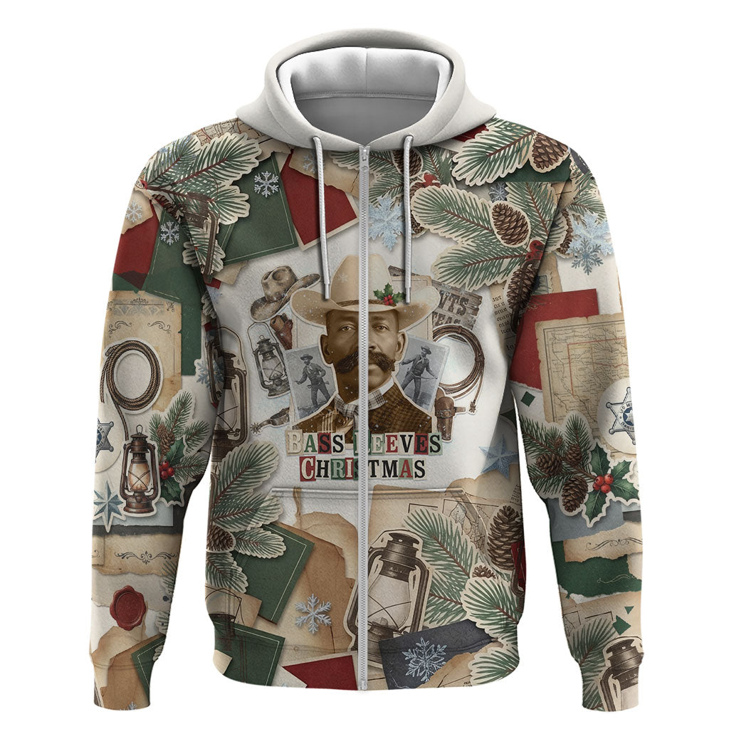 Bass Reeves Christmas Hoodie Old West Marshal Frontier Collage Vintage