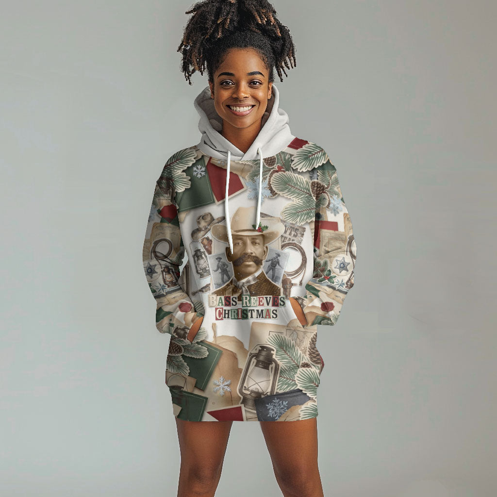 Bass Reeves Christmas Hoodie Dress Old West Marshal Frontier Collage Vintage
