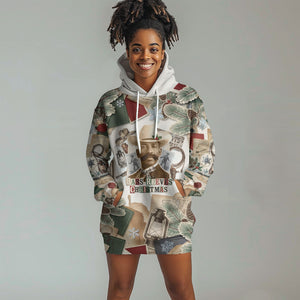 Bass Reeves Christmas Hoodie Dress Old West Marshal Frontier Collage Vintage