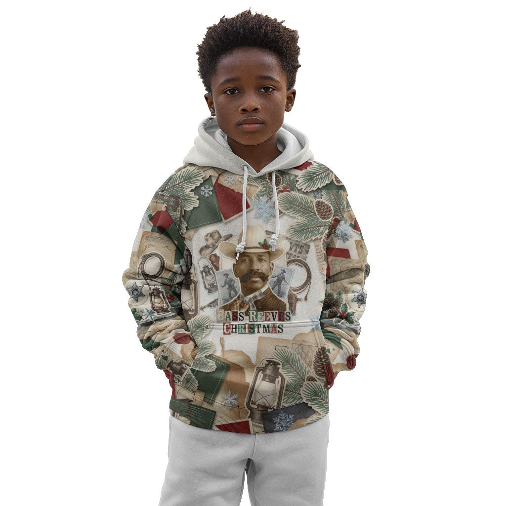 Bass Reeves Christmas Kid Hoodie Old West Marshal Frontier Collage Vintage