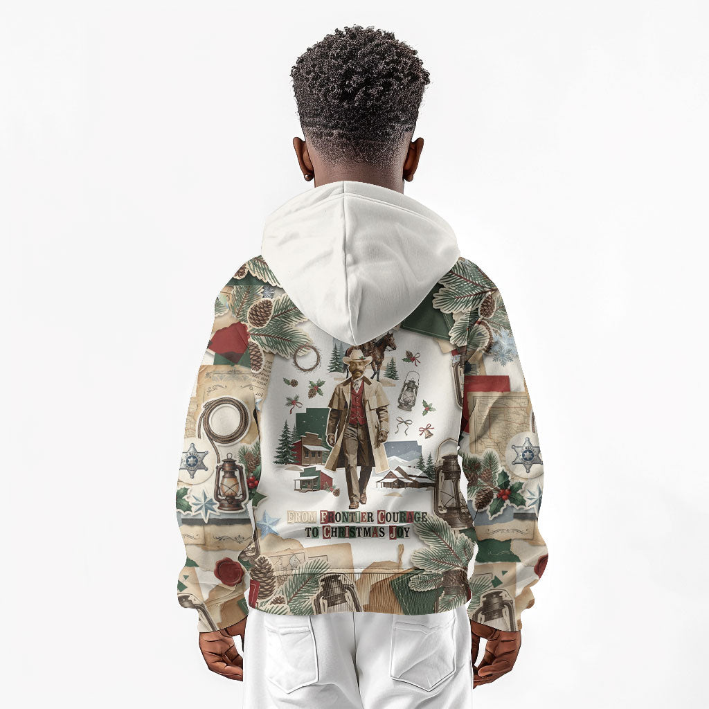 Bass Reeves Christmas Kid Hoodie Old West Marshal Frontier Collage Vintage