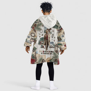 Bass Reeves Christmas Kid Wearable Blanket Hoodie Old West Marshal Frontier Collage Vintage