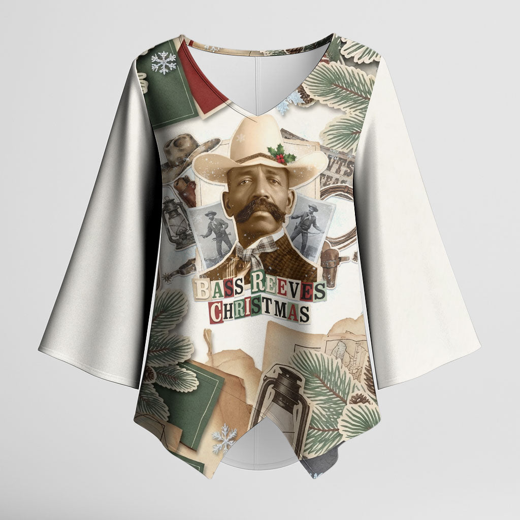 Bass Reeves Christmas Kimono Sleeve Blouse Old West Marshal Frontier Collage Vintage