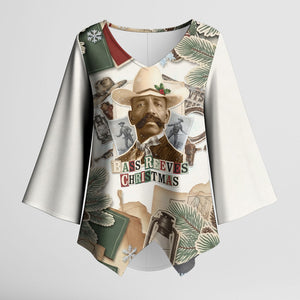 Bass Reeves Christmas Kimono Sleeve Blouse Old West Marshal Frontier Collage Vintage