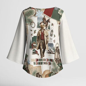 Bass Reeves Christmas Kimono Sleeve Blouse Old West Marshal Frontier Collage Vintage