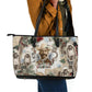 Bass Reeves Christmas Leather Tote Bag Old West Marshal Frontier Collage Vintage