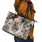 Bass Reeves Christmas Leather Tote Bag Old West Marshal Frontier Collage Vintage