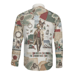 Bass Reeves Christmas Long Sleeve Button Shirt Old West Marshal Frontier Collage Vintage