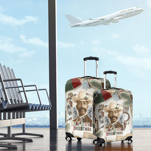 Bass Reeves Christmas Luggage Cover Old West Marshal Frontier Collage Vintage