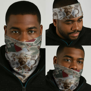 Bass Reeves Christmas Neck Gaiter Old West Marshal Frontier Collage Vintage