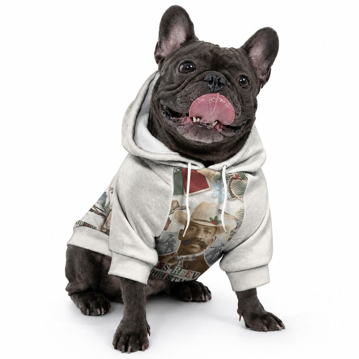 Bass Reeves Christmas Pet Hoodie Old West Marshal Frontier Collage Vintage