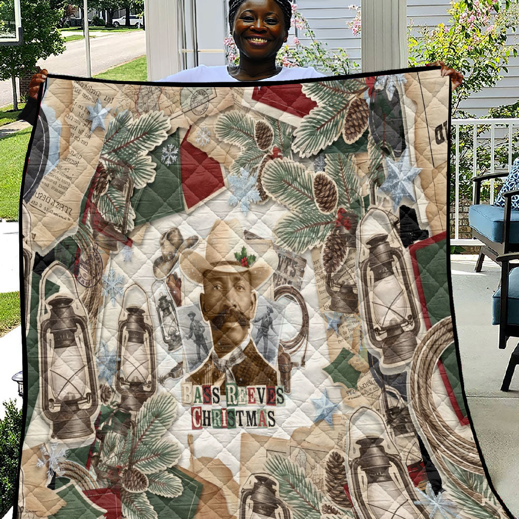 Bass Reeves Christmas Quilt Old West Marshal Frontier Collage Vintage