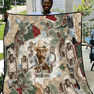 Bass Reeves Christmas Quilt Old West Marshal Frontier Collage Vintage