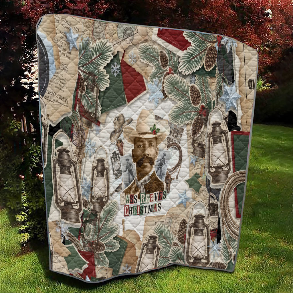 Bass Reeves Christmas Quilt Old West Marshal Frontier Collage Vintage