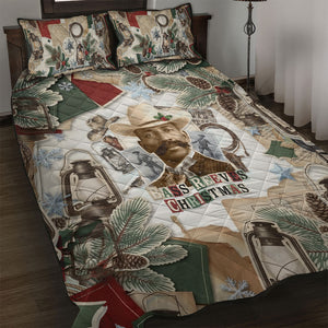 Bass Reeves Christmas Quilt Bed Set Old West Marshal Frontier Collage Vintage