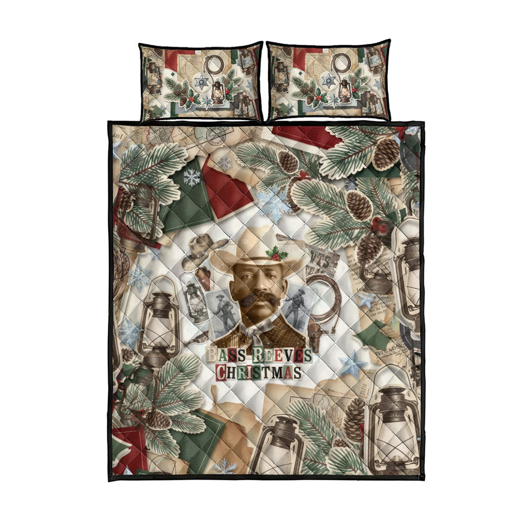 Bass Reeves Christmas Quilt Bed Set Old West Marshal Frontier Collage Vintage