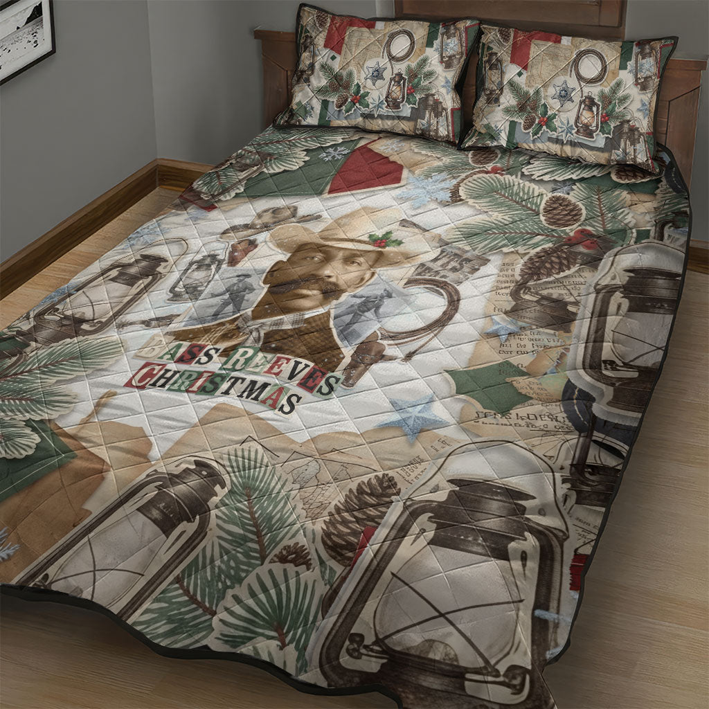 Bass Reeves Christmas Quilt Bed Set Old West Marshal Frontier Collage Vintage