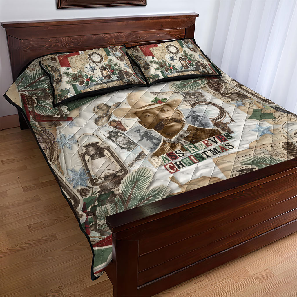 Bass Reeves Christmas Quilt Bed Set Old West Marshal Frontier Collage Vintage