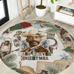 Bass Reeves Christmas Round Carpet Old West Marshal Frontier Collage Vintage