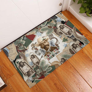 Bass Reeves Christmas Rubber Doormat Old West Marshal Frontier Collage Vintage