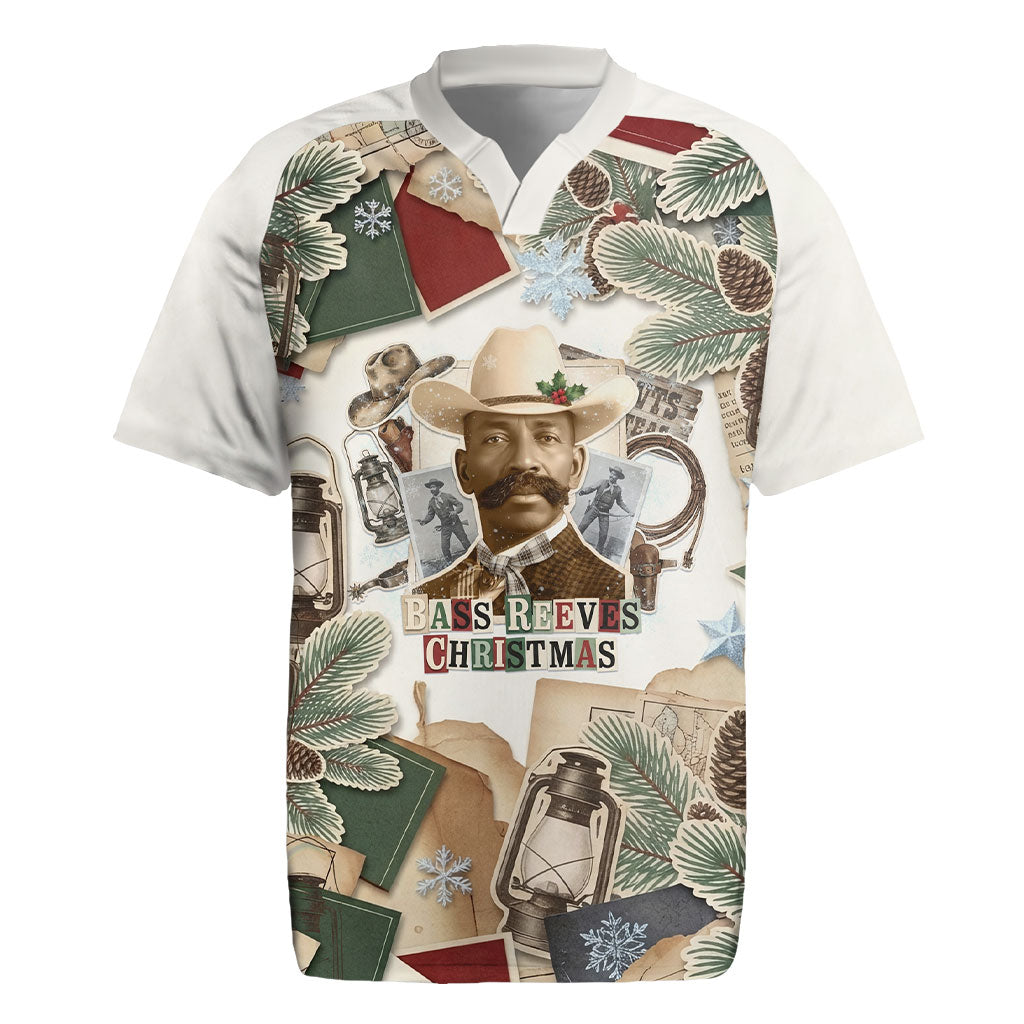 Bass Reeves Christmas Rugby Jersey Old West Marshal Frontier Collage Vintage