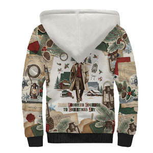 Bass Reeves Christmas Sherpa Hoodie Old West Marshal Frontier Collage Vintage