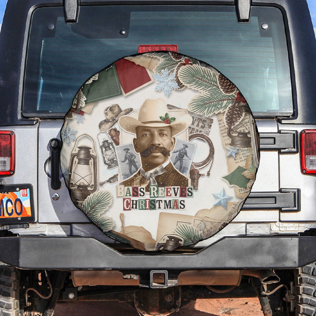 Bass Reeves Christmas Spare Tire Cover Old West Marshal Frontier Collage Vintage